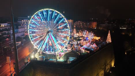 luxembourg christmas market drone footage