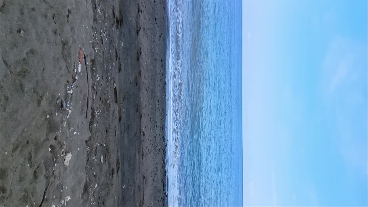 Vertical view of Sayangheulang beach in Garut, West Java, Indonesia