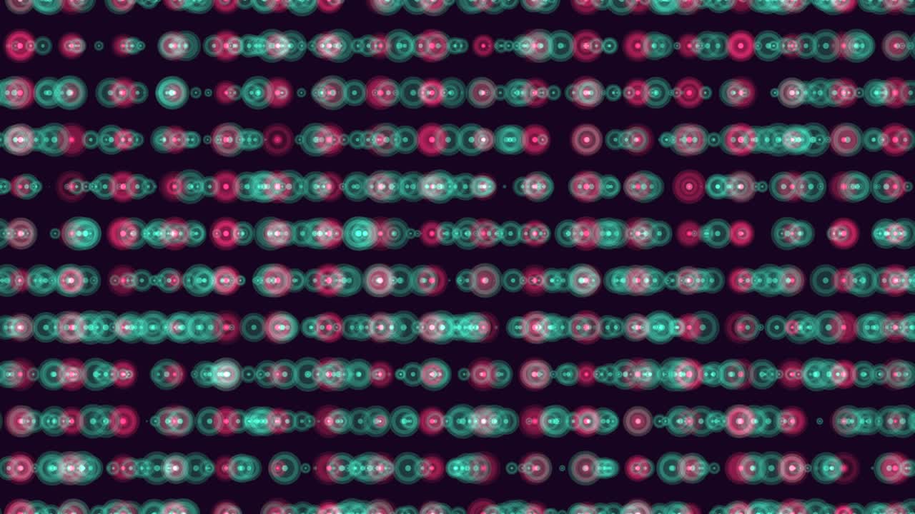 Motion red and green futuristic dots pattern in rows