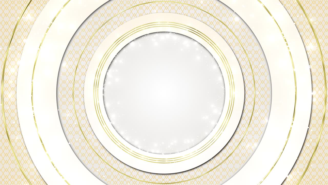 Futuristic tunnel gold luxury digital particles abstract design featuring golden circular lines and