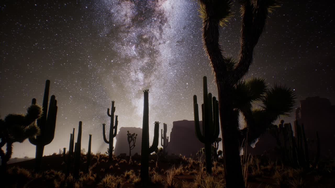 la vía láctea sobre el desierto de utah, ee.uu.