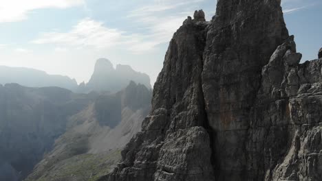 Aerial-flight-over-the-the-via-ferretta-Toblinger-Knoten-,-Italy