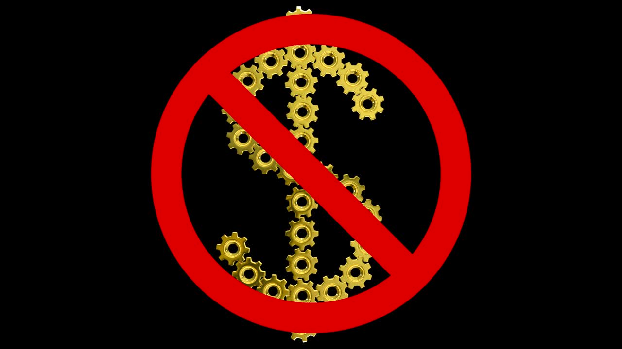 금지 표시 달러