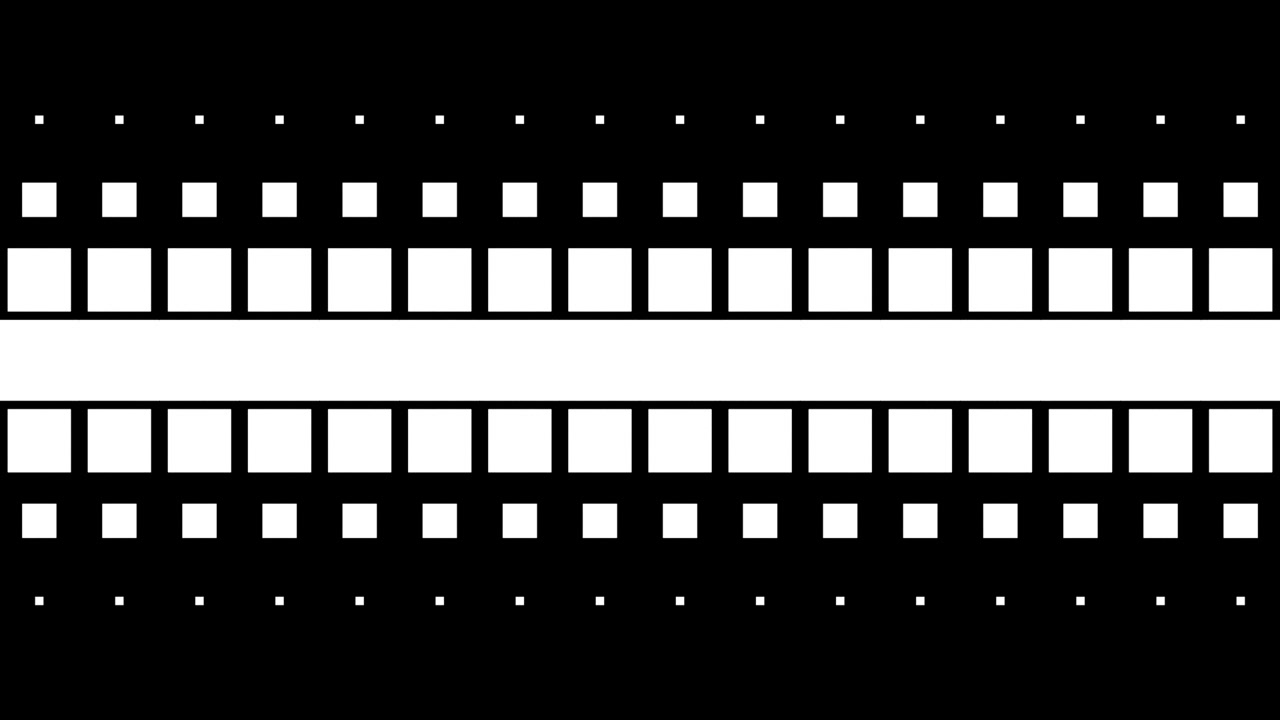 Animation géométrique abstraite de carrés blancs en expansion sur fond noir