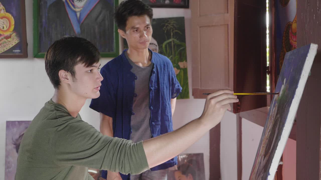 Painting At Art School, Slow Motion