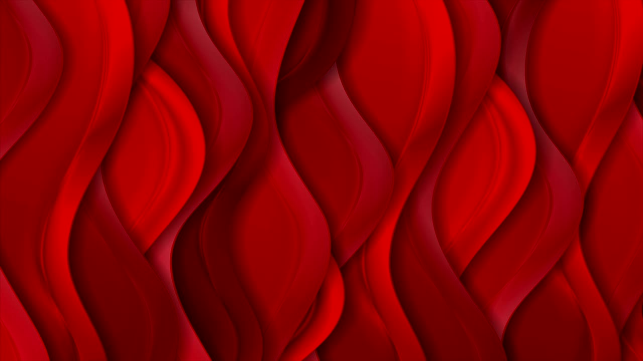 Bright red abstract silk wavy pattern video animation