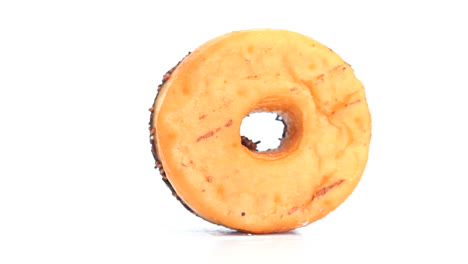 rosquilla con glaseado de chocolate girando