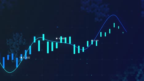 animation of financial data processing over black background