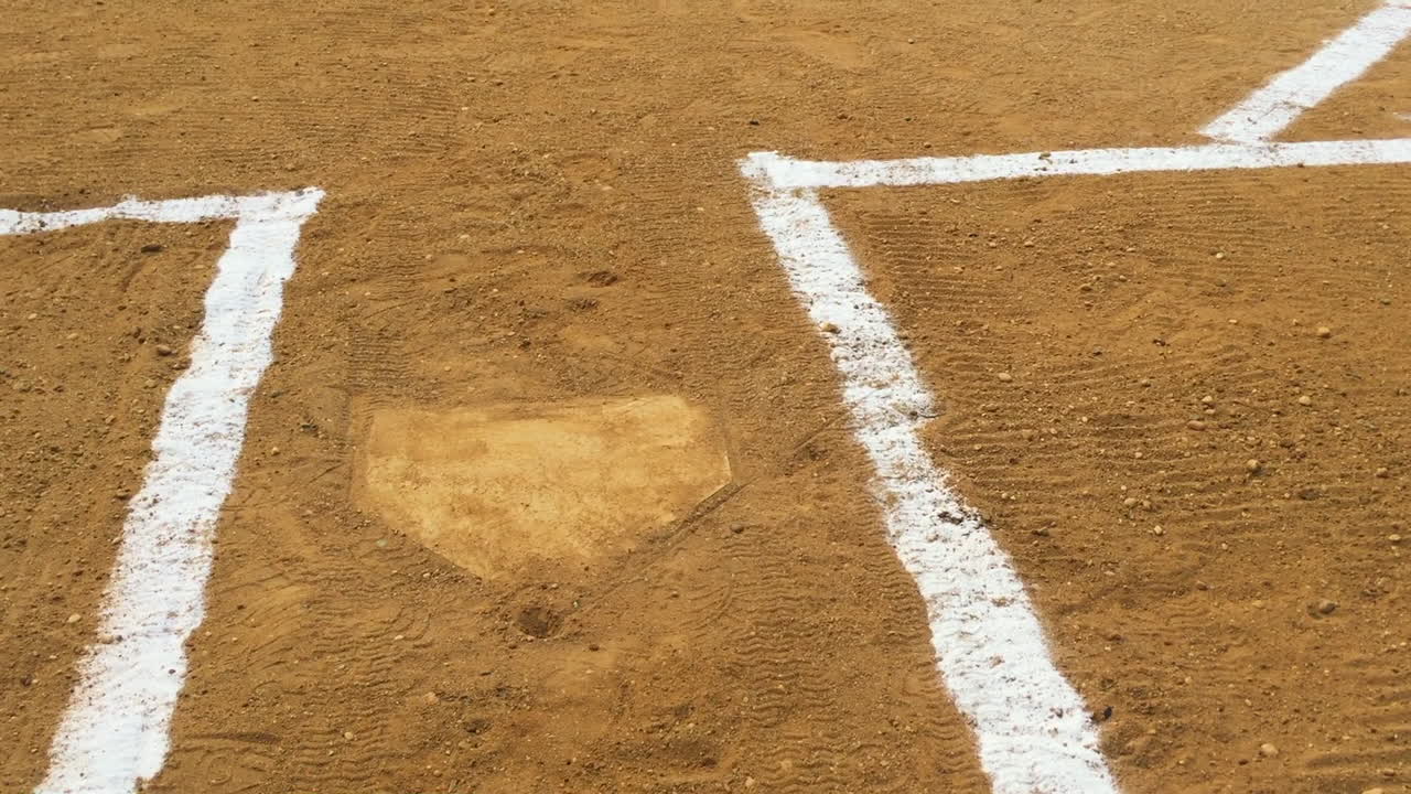 Baseball batters box chalk lines