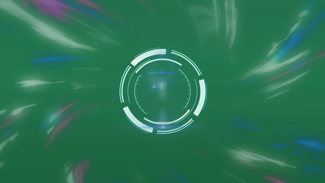 Animation d'un balayage de détection sur des formes sur fond vert
