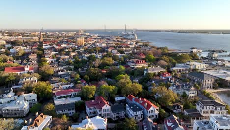 Aerial-Charleston-SC,-South-Carolina,-Langsames-Einschieben