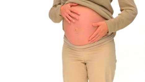 belly of a pregnant woman