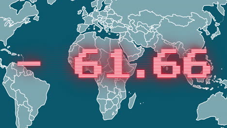 animation of stock market over world map