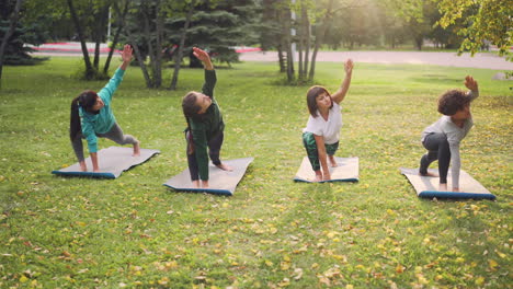 group yoga class in a park