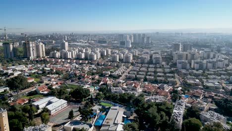 4k high resolution video of the southern city of rehovot- israel- from a birds eye view- drone video