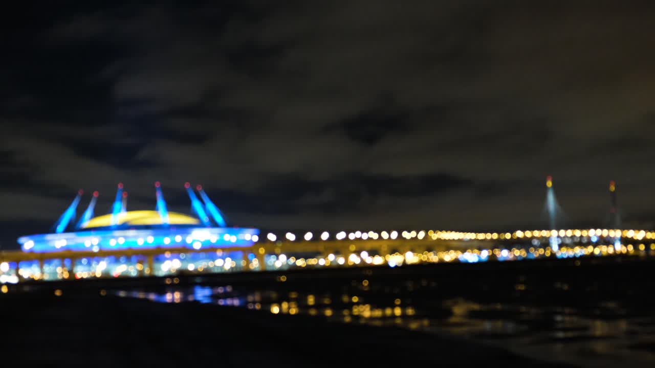 スタジアムの昧な夜の景色