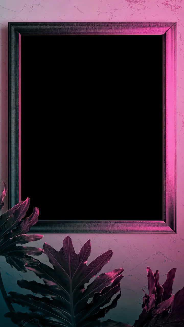 Picture frame on wall live mockup, animated overlay, transparent 4K video, alpha channel, ProRes