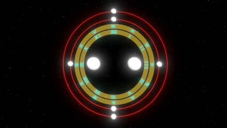 círculo signos del zodiaco estrellado atrás intro capaz de bucle sin problemas 4k