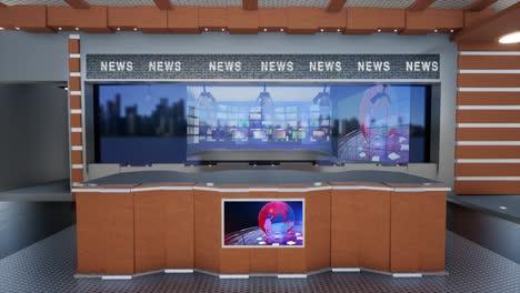 3d virtual tv studio news loop