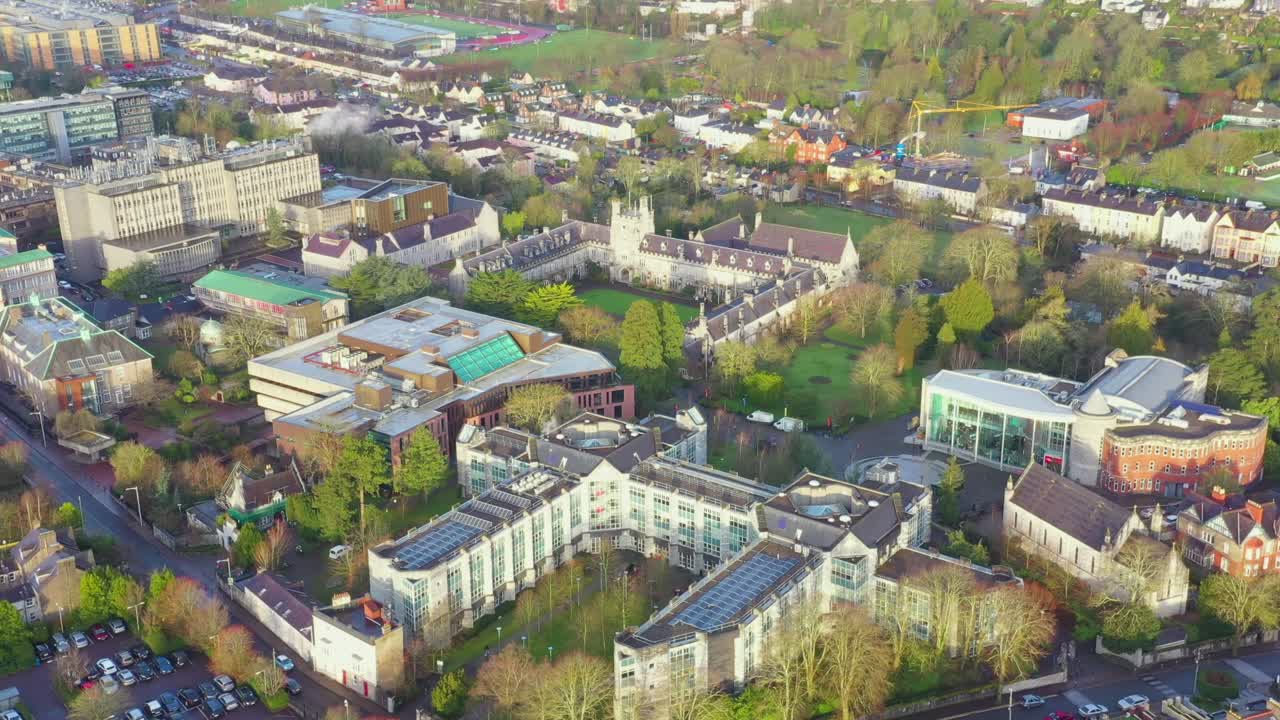 Aerial view of University College Cork – National University of Ireland.The university was founded in 1845, It became University College, Cork, under the Irish Universities Act of 1908.