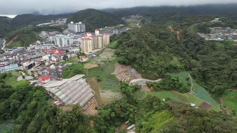 general landscape view of the brinchang district within the cameron highlands area of malaysia