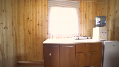 small wooden cabin interior