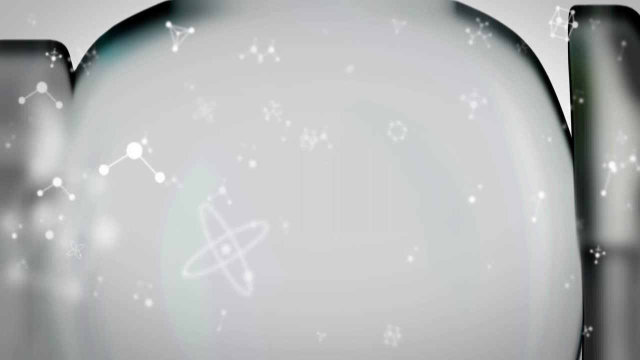 회색 배경에 연결의 여러 떨어지는 네트워크의 애니메이션