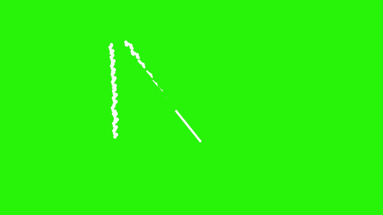 녹색 화면에 짧은 선과 모양 애니메이션 효과 요소 크로마 키