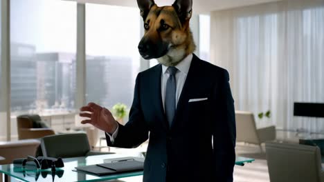 dog in a suit