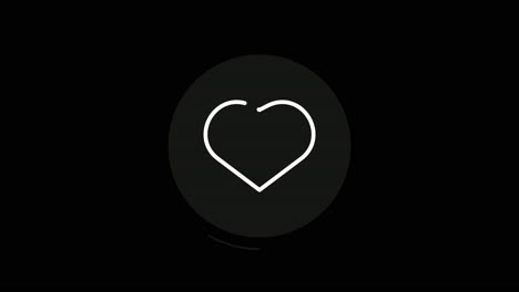 icono de corazón blanco sobre fondo oscuro