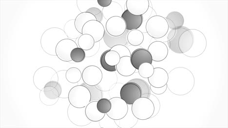 animación de video de círculos grises y blancos abstractos
