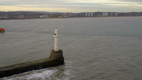 aerial view of aberdeen harbour, aberdeenshire, scotland