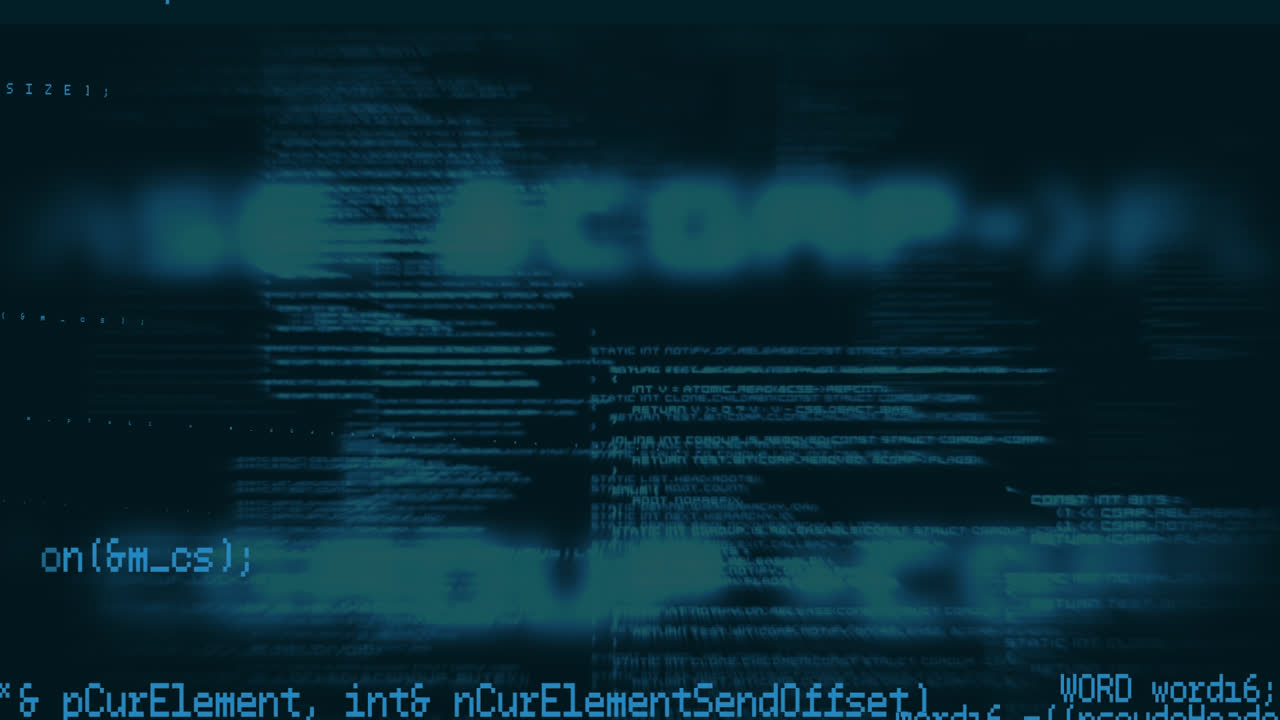 Animation of diverse data processing over black background