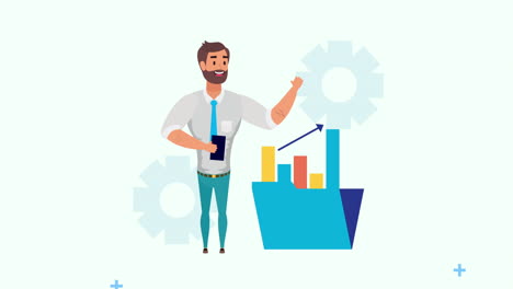 hombre y carpeta con optimización de motores de búsqueda