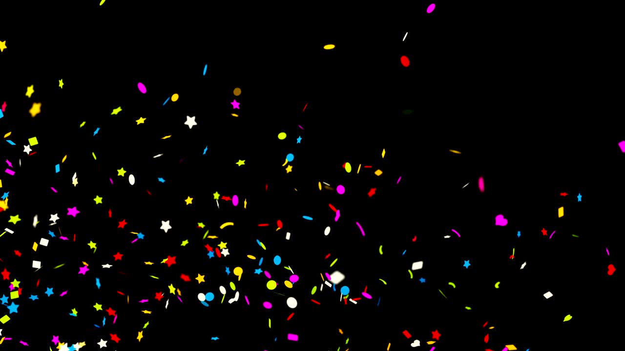 Confetti colorati su sfondo nero