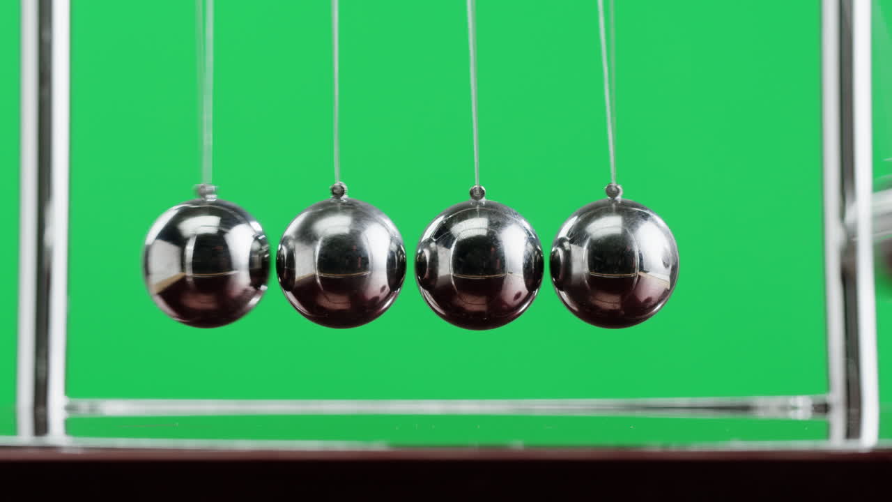 Newton's Cradle on Green Screen