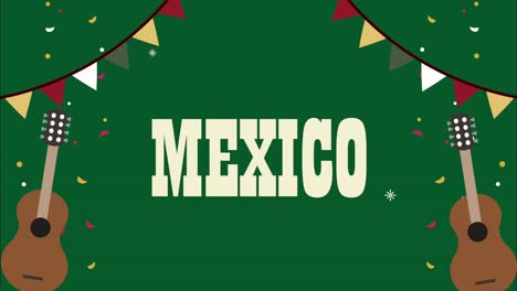 letras de la cultura mexicana con animación de guitarras