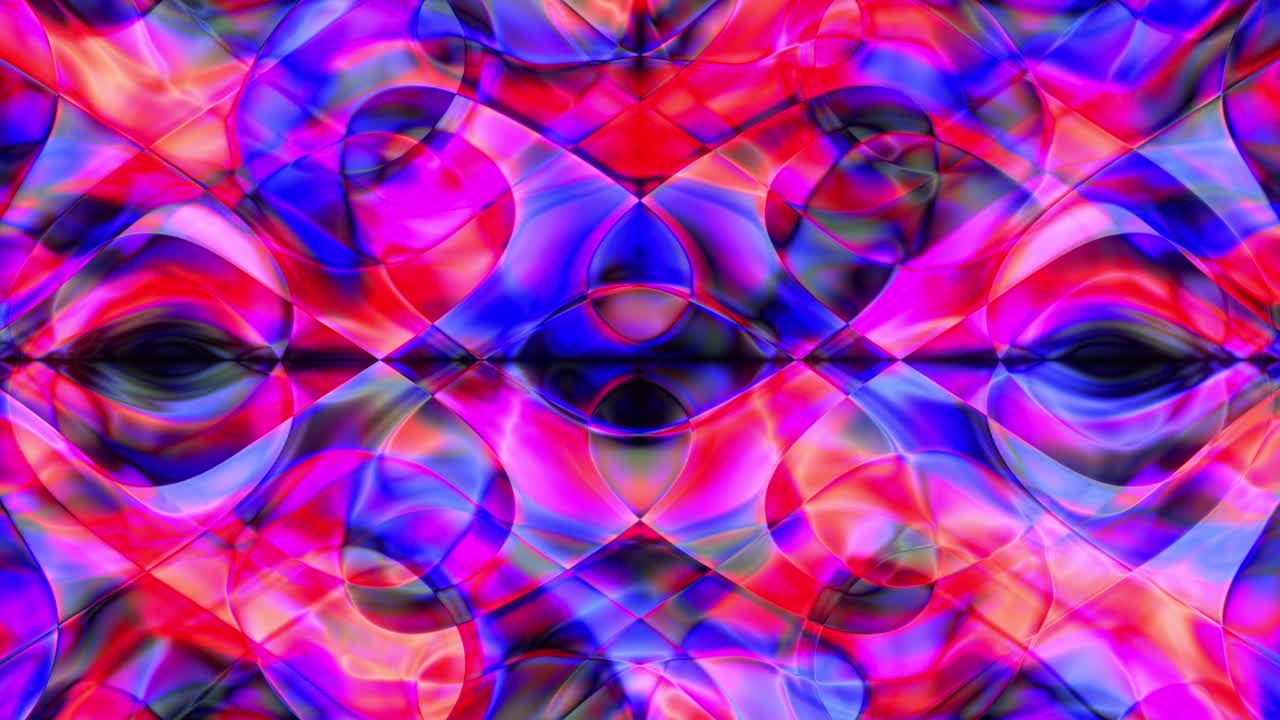 Animated Kaleidoscope of Colorful Psychedelic Pattern - Graphic Design