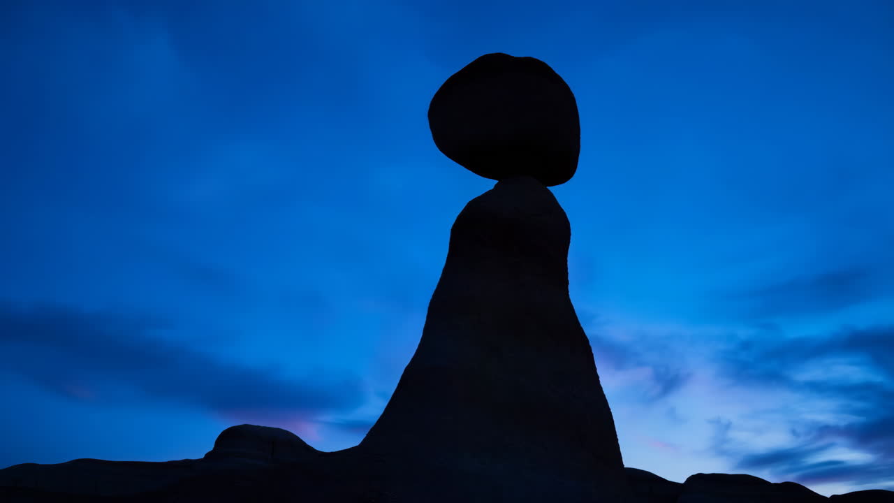 Balanced Rock Formation at Dusk