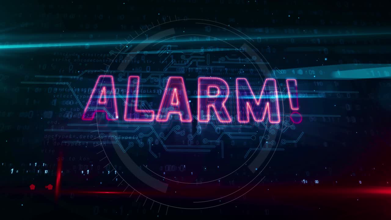 símbolo de advertencia de alarma animación en bucle abstracto