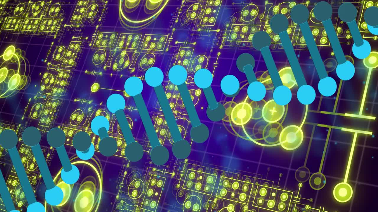 모양과 반점 위에 있는 dna 가닥의 애니메이션