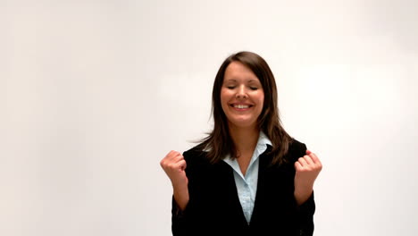 businesswoman cheering