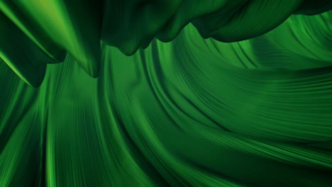 el satén fluido verde 3d hace una animación de bucle sin costuras
