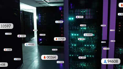 Animation-Von-Benachrichtigungssymbolen-Und--nummern-über-Datenserversystemen