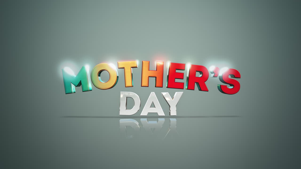 Modern colorful Mother Day text on fashion blue gradient
