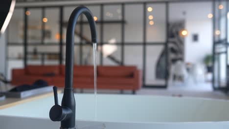 modern faucet in a stylish interior