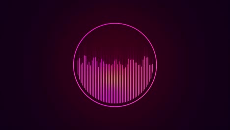 audio waveform equalizer on dark background loop animation. music or sound levels. abstract motion live wallpaper. gradient spectrum bar graph. glowing and pulsing looped stock 4k footage