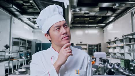 chef expressing different emotions in a modern kitchen