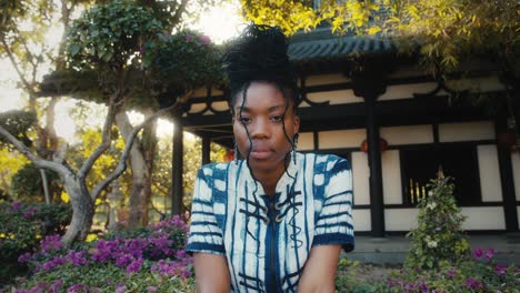 woman in a chinese garden
