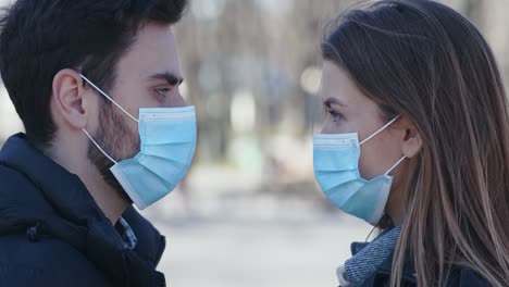 couple wearing masks